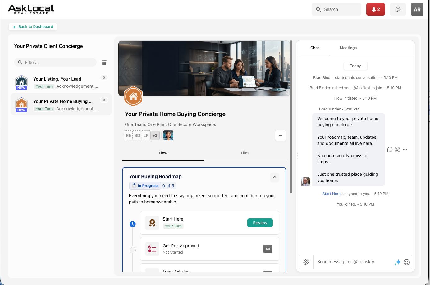Unified AskLocal workspace dashboard
